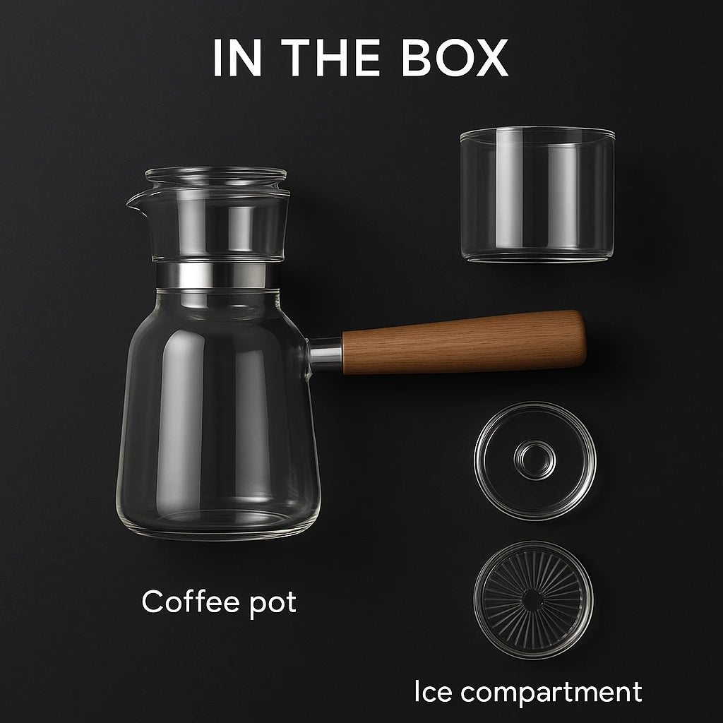 Coffee Ice Dropping Pot Glass Household Filter Cold Extract Pot Cold Brew Coffee Pot Small Drip Filter Ice Brewing Pot Suit