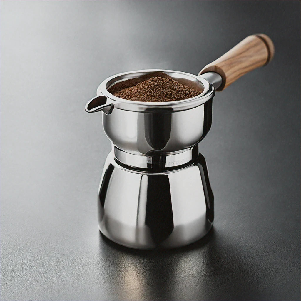 Coffee Cloth Powder Needle Coffee Stirring Clocks Brezer Stainless Steel Cloth Powder Maker Solid Wood Belt Storage Powder Needle Italian Style