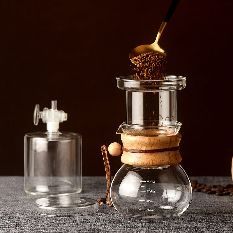 Coffee Ice Dropping Pot Glass Household Filter Cold Extract Pot Cold Brew Coffee Pot Small Drip Filter Ice Brewing Pot Suit
