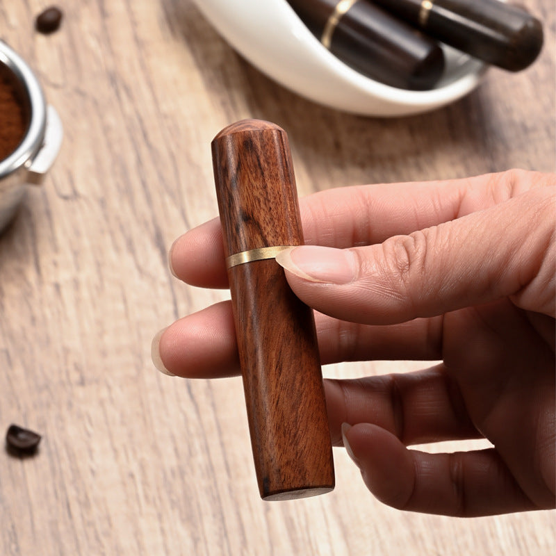Coffee Cloth Powder Needle Coffee Stirring Clocks Brezer Stainless Steel Cloth Powder Maker Solid Wood Belt Storage Powder Needle Italian Style