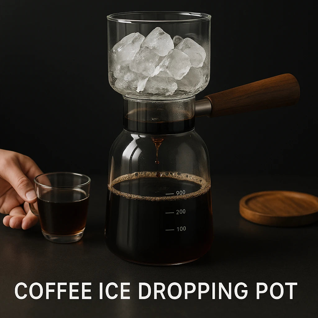 Coffee Ice Dropping Pot Glass Household Filter Cold Extract Pot Cold Brew Coffee Pot Small Drip Filter Ice Brewing Pot Suit