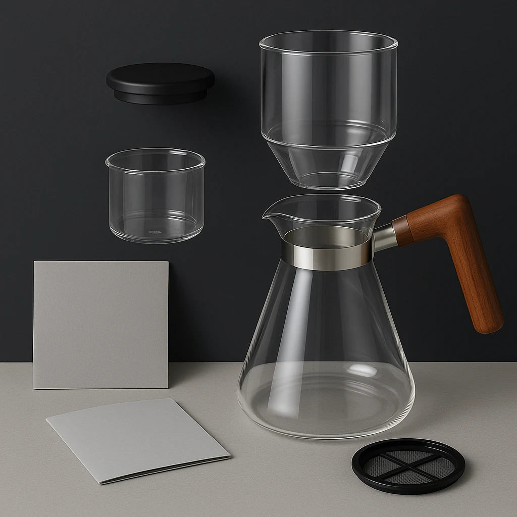 Coffee Ice Dropping Pot Glass Household Filter Cold Extract Pot Cold Brew Coffee Pot Small Drip Filter Ice Brewing Pot Suit
