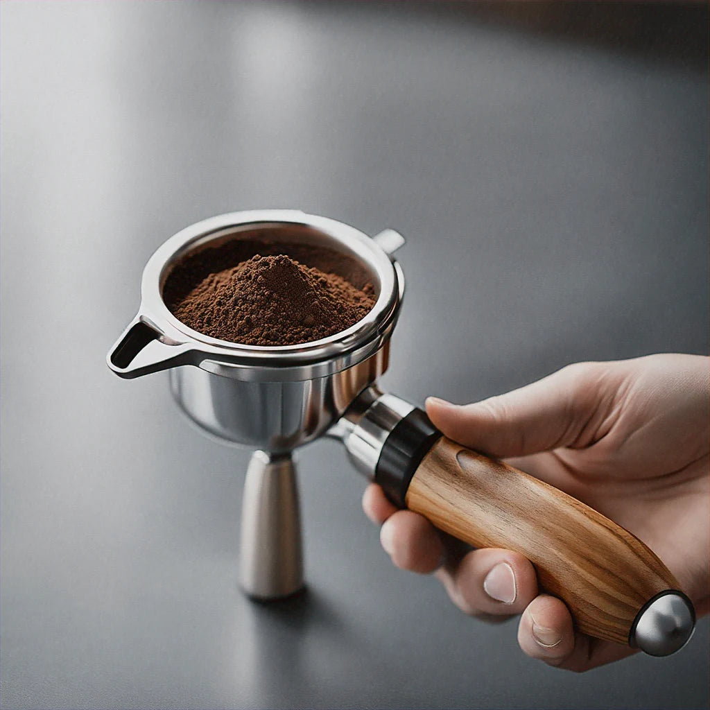 Coffee Cloth Powder Needle Coffee Stirring Clocks Brezer Stainless Steel Cloth Powder Maker Solid Wood Belt Storage Powder Needle Italian Style