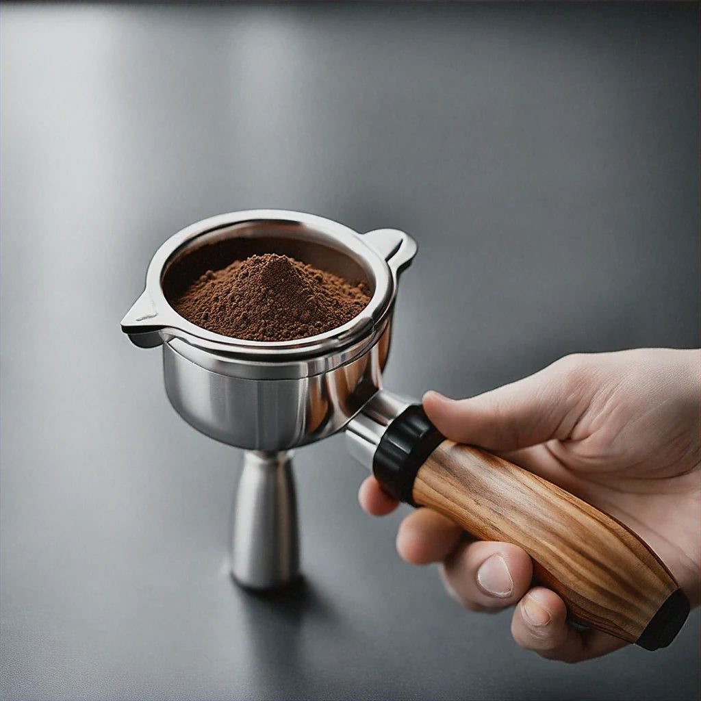 Coffee Cloth Powder Needle Coffee Stirring Clocks Brezer Stainless Steel Cloth Powder Maker Solid Wood Belt Storage Powder Needle Italian Style