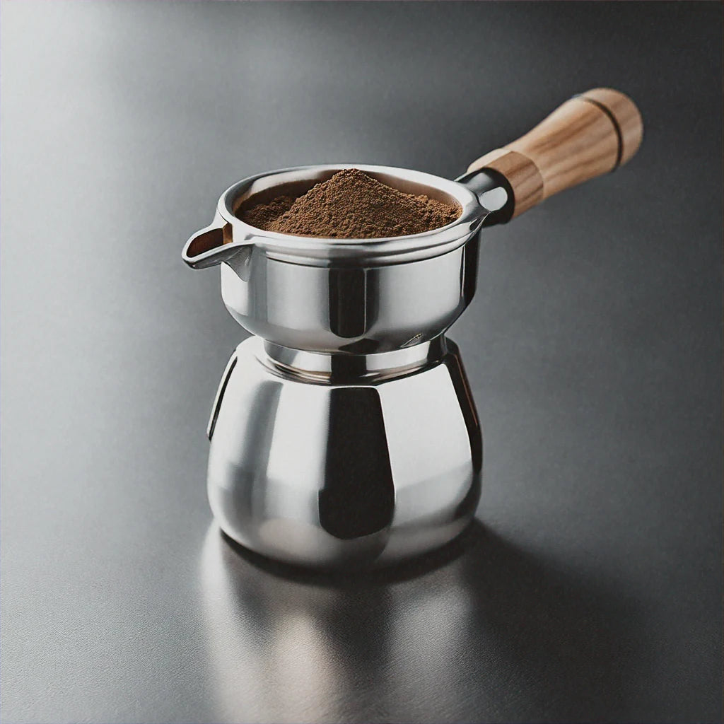 Coffee Cloth Powder Needle Coffee Stirring Clocks Brezer Stainless Steel Cloth Powder Maker Solid Wood Belt Storage Powder Needle Italian Style