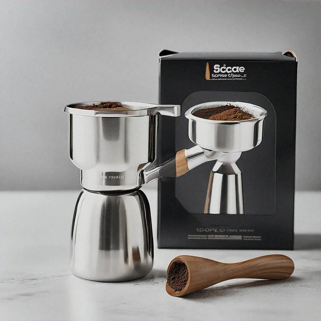 Coffee Cloth Powder Needle Coffee Stirring Clocks Brezer Stainless Steel Cloth Powder Maker Solid Wood Belt Storage Powder Needle Italian Style